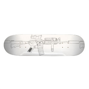 M4 SOPMOD Skateboard Deck White