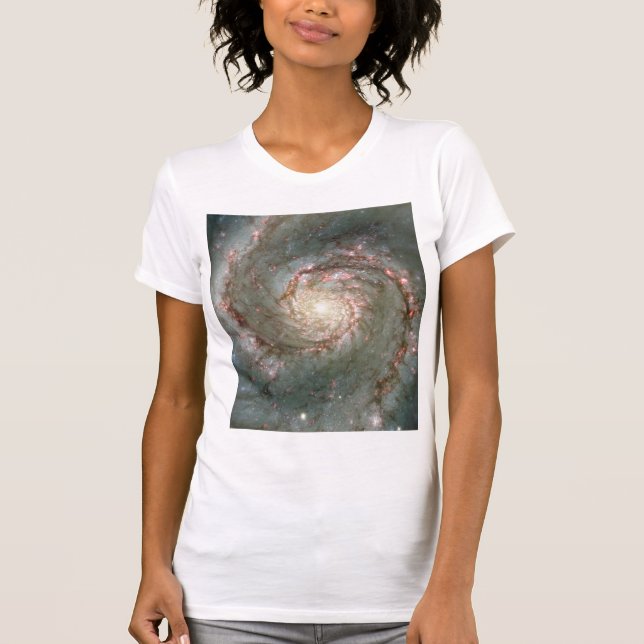 M51 Ladies Sheer V-Neck (Fitted) Astronomy gift T-Shirt (Front)