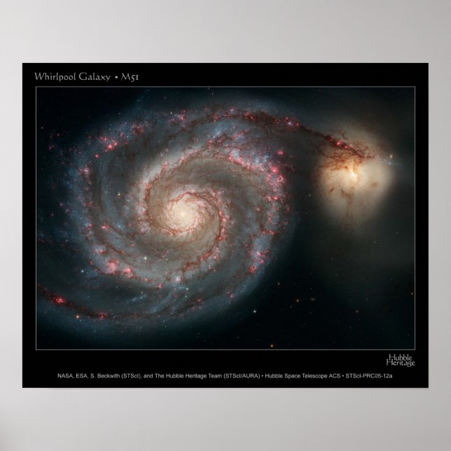 M51 Whirlpool and companion galaxies Poster (Front)