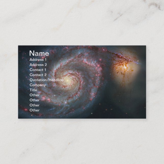 M51 Whirlpool Spiral Galaxy NASA Business Card (Front)
