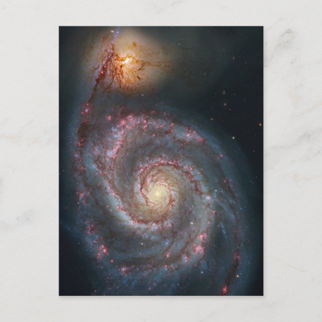 M51 Whirlpool Spiral Galaxy NASA Postcard (Front)