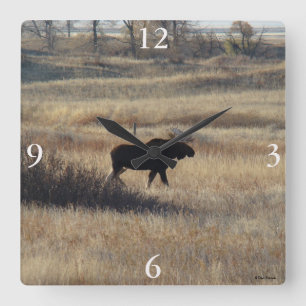 M5 Bull Moose and Sand Hills Square Wall Clock