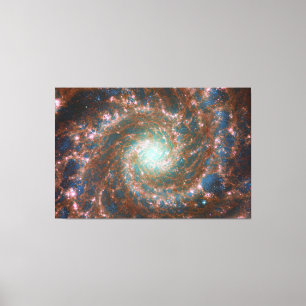 M74 Spiral Galaxy   NGC 628   Hubble & JWST Canvas Print