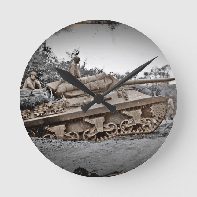 M-10 Tank Destroyer WWII Round Clock (Front)