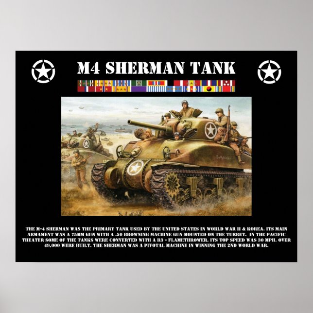 M-4 Sherman Tank Poster (Front)