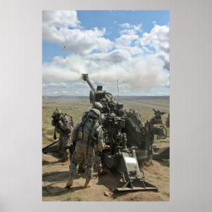 M-777 Howitzer Artillery Cannon Poster