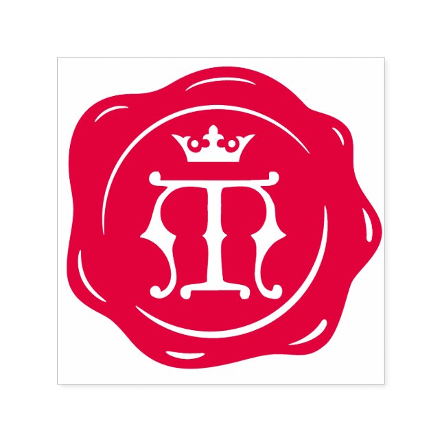 M - Antique Wax Seal Gothic Crown Initial Letter Self-inking Stamp (Design)