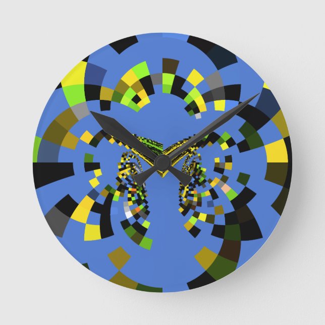 M Blue Round Clock (Front)