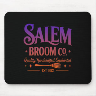 M Broom Co Hanrafted Enchanted Est 1692 Halloween  Mouse Pad