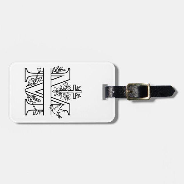 M Christian Monogram  Luggage Tag (Front Horizontal)