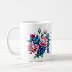M Coffee Mug – Floral Design for Gifting