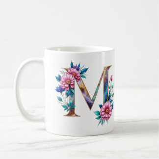 M Coffee Mug – Floral Design for Gifting