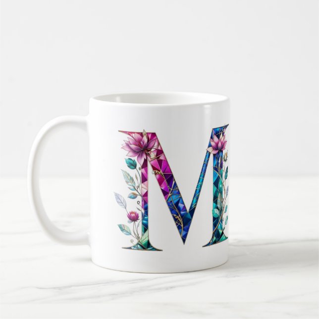M Coffee Mug – Floral Design for Gifting (Left)