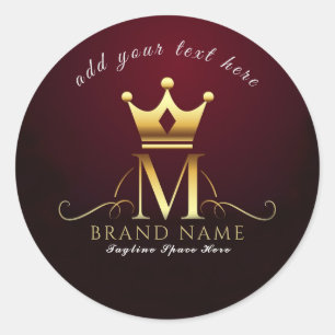 M - Crowned Classic Round Sticker