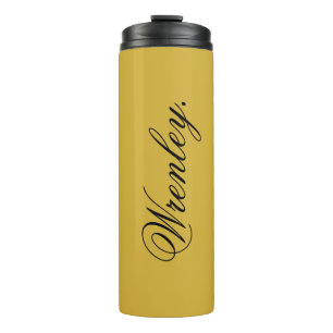 M Gold Thermal Tumbler with Personalized Name