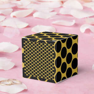 M Gold with Black Dot Style Take Classic 2x2x2 Favour Box