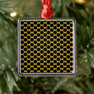 M Gold with Modern Black Dot Style P S Metal Tree Decoration