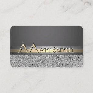 M, Grey Silver Gold Copper Men Logo Business Cards