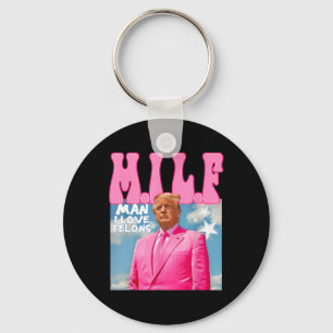 M.i.l.f Man I Love Felons Funny Trump Pink 2024 El Key Ring
