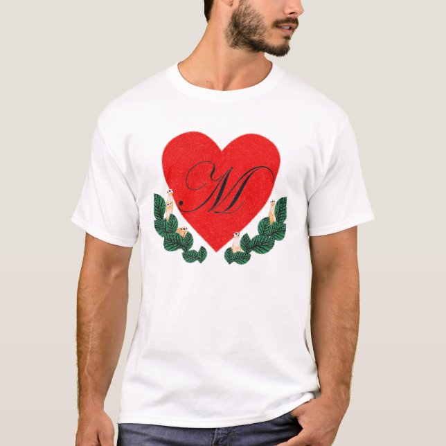 M in a heart T-Shirt (Front)