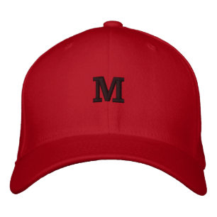 M Initial Monogram Letter Character Men's Wool-Hat Embroidered Hat