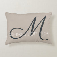 M Initial Neutral Taupe Tan Personalised