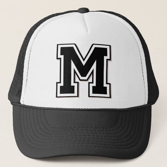 "M" Initial Trucker Hat (Front)