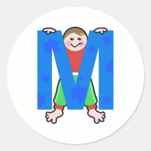 M is for classic round sticker