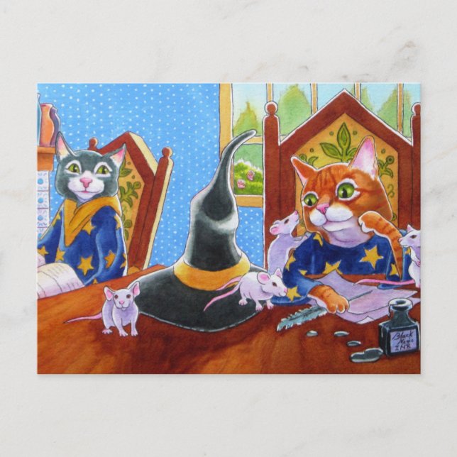 M is for Magic Cats Postcard (Front)