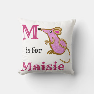 M is for Maisie baby girl Cushion