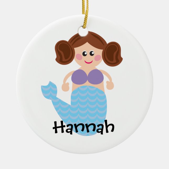 M is for Mermaid Personalised Ornament (Front)