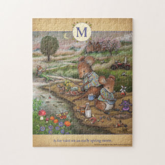M is for mist Cute Mouse Alphabet Puzzle