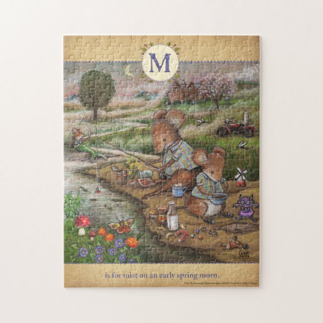 M is for mist Cute Mouse Alphabet Puzzle (Vertical)