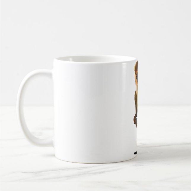 M is for Mona Monkey Coffee Mug (Left)
