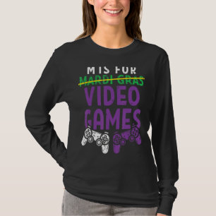 M Is For Video Games Mardi Gras Gamer Boy Men 1 T-Shirt