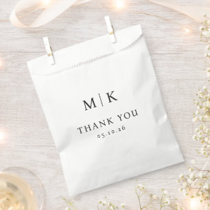 M K Elegent Black White Minimalist Favour Bags