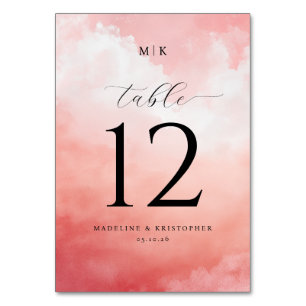 M K Romantic Pink Serif Table Number