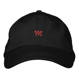 M Letter - Monogram Embroidered Hat Initial Cap