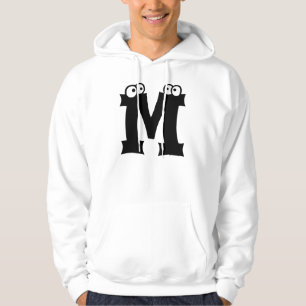 M, letter with eyeballs hoodie