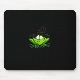 M Machusetts Whimsy Frog Witches Hat Halloween Wit Mouse Pad