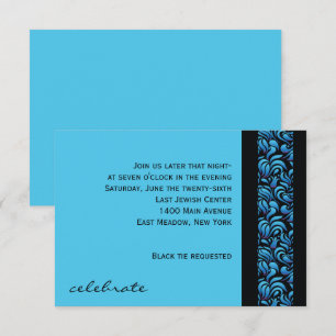 M Mem Hebrew Collection Bat Mitzvah Party Card