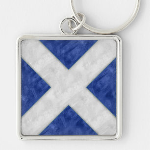 M Mike Watercolor Nautical Signal Maritime Flag Key Ring