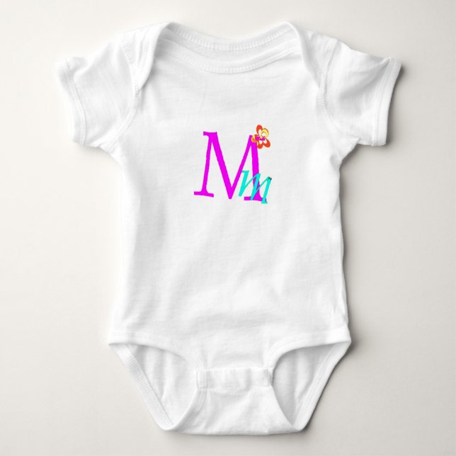 M - Monogram  Collection Baby Bodysuit (Front)