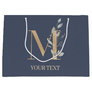 M Monogram Floral Personalised Large Gift Bag