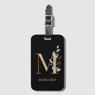 M Monogram Floral Personalised Luggage Tag