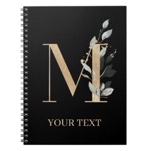 M Monogram Floral Personalised Notebook