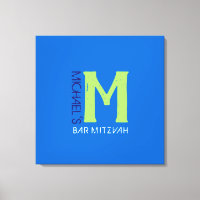 M Monogram Initial Bar Bat Mitzvah Sign-In Board