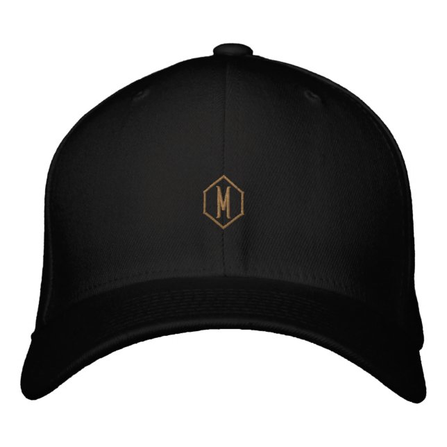 M Monogram Initial Combines Classic Flexfit Wool Embroidered Hat (Front)