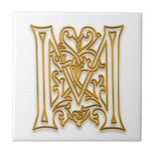 M Monogram "Irish Gold" Ceramic Tile