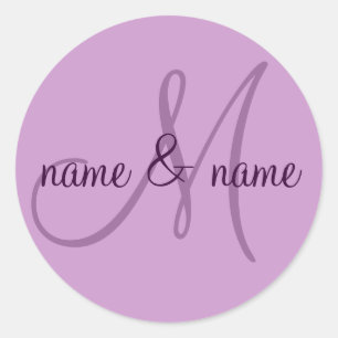 M monogram label - personalise first names